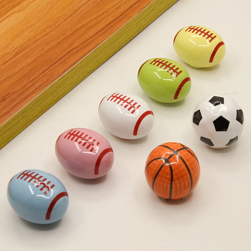 Badminton Zone - Colorful Cabinet Door Handle Soccer Basketball