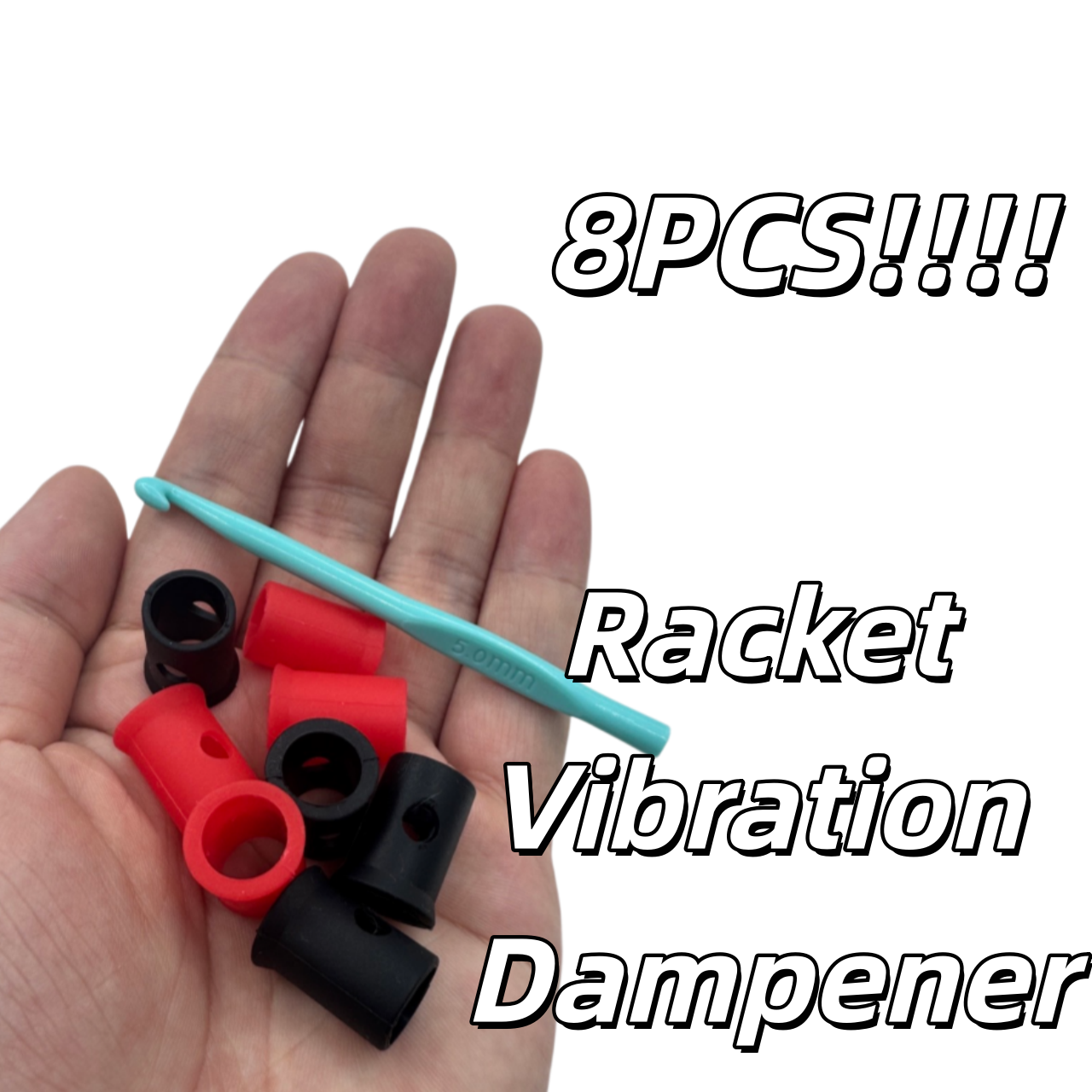 8PCS Black Red Tennis Racket V - đánh giá và giá Racket Vibration Dampener