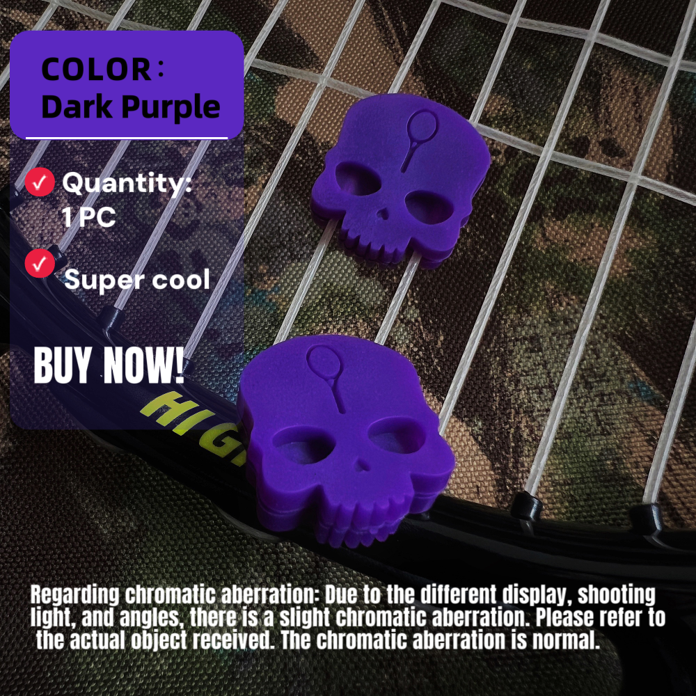 Super cool skull tennis racket - đánh giá và giá Racket Vibration Dampener