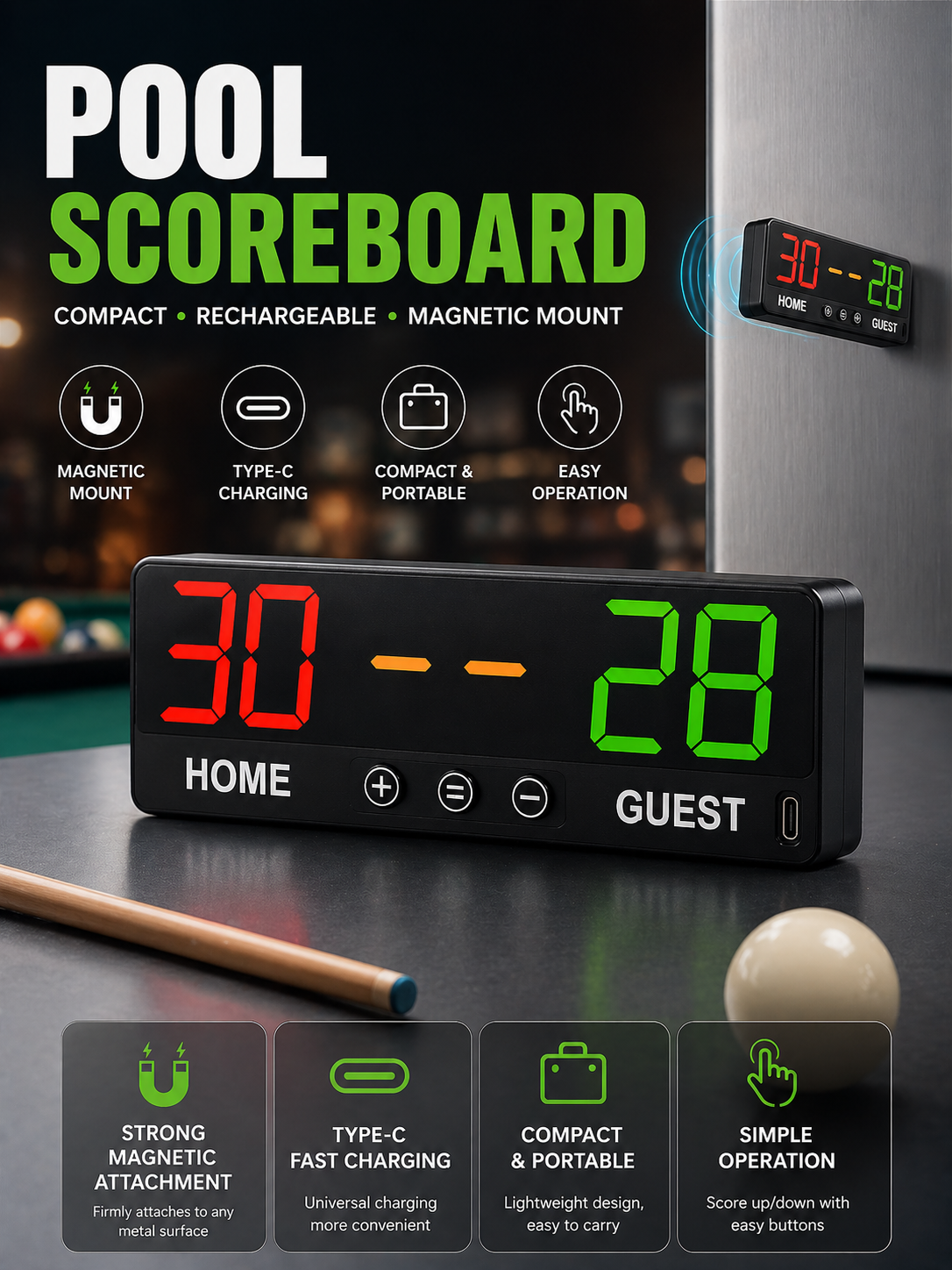 hit productCheetie LED Billiar - đánh giá và giá Scoreboard Digital